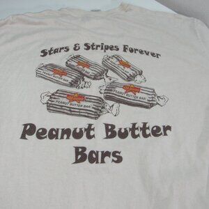 Gildan Cream Short Sleeve Tee with Brown Print